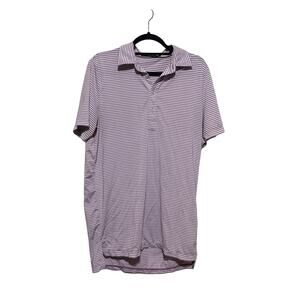 Ralph Lauren RLX Golf Polo Top Striped Purple White M